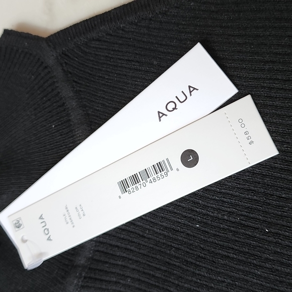 NWT Aqua Knit ribbed back mock neck top size large - Picture 5 of 16